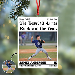 Custom Photo The Baseball Times Acrylic Ornament HA75 897212