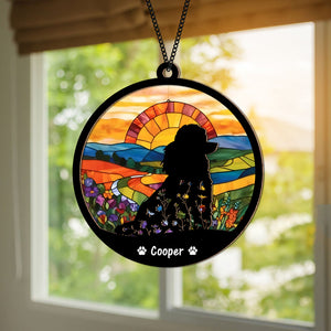 Custom Floral Dog Memorial Suncatcher Gift For Dog Lovers TH10 894307