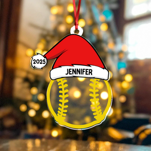 Personalised Baseball Volleyball Sports with Santa Hat Christmas Ornament LM32 893987