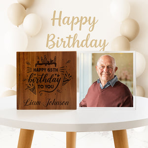 Custom Birthday Photo Wooden & Acrylic Photo Block Set Gift For Family CH07 896348