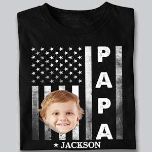 Custom Funny Face Papa Retro American Flag Shirt For Father's Day LM32 893557