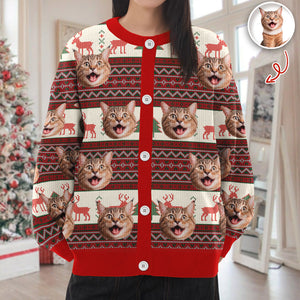 Custom Cat Photo Ugly Cardigan For Cat Lovers LM32 897131