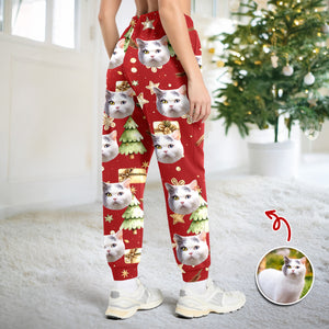 Custom Photo Cat Christmas Sweatpants, Gift For Cat Mom Cat Dad HA75 897144