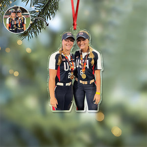 Custom Baseball Girl Besties Photo - Personalized Acrylic Ornament Gift For Baseball Lovers HO82 894680