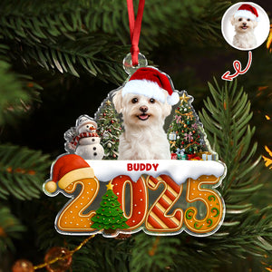 Custom Dog Christmas Cake Crew Photo - Personalized Acrylic Ornament CH07 899704