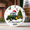 Custom Kids Vehicle – Tractor, Bus, Police Car, Truck Christmas Ceramic Ornament LM32 897401