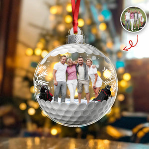 Custom Photo Golf Friends Christmas Acrylic Ornament HA75 897132