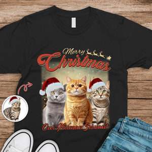 Merry Christmas My Human Servant Custom Funny Cat Photo Shirt CH07 896290