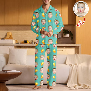 Custom Face Photo With Icon Pajamas Gift For Family TH10 896657