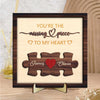 Custom Puzzle Couples Name 2-layer Wooden Plaque With Stand Gift for Him Her, Valentine Home Decor HO82 901060