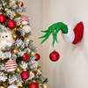 Christmas Ornament Holder Hanger, Resin Green Hand with Santa Sleeve, Funny Christmas Wall Decoration for Home HA75 922136