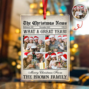 Custom Photo The Christmas News Acrylic Ornament Gift For Family HO82 894856