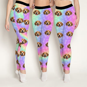 Custom Photo With Bone Pattern Dog Cat Legging HO82 900534
