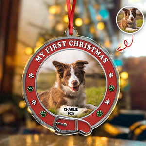 Custom Photo My First Christmas Dog Acrylic Ornament HA75 897188