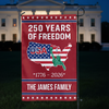 250 Years of Freedom Garden Flag USA Map Liberty 1776–2026 Patriotic Flag CH07 910120