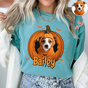 Custom Dog Cat Photo Halloween Pumpkin Comfort Shirt HO82 894926