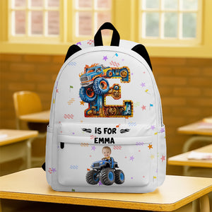 Custom Photo Monster Truck Alphabet Letters Backpack LM32 893927