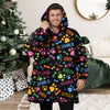 Custom Name Area Bones And Paws Hoodie Blanket HO82 900572