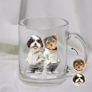 Custom Photo And Name Dog Glass Mug For Dog Pet Lovers CH07 896658