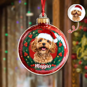 Custom Photo Dog Christmas Acrylic Ornament HA75 897566