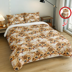 Custom Funny Cat Photo Portrait Bedding Set Birthday, Christmas Gift For Cat Lover CH07 899194