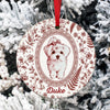 Custom Photo Watercolor Portrait Toile de Jouy Style Christmas Ceramic Ornament, Gift for Pet Lovers LM32 669743