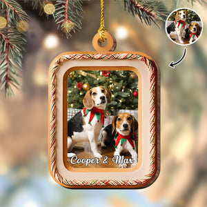 Custom Cute Pet Photo With Bow Christmas Gift Wooden Ornament LM32 897341