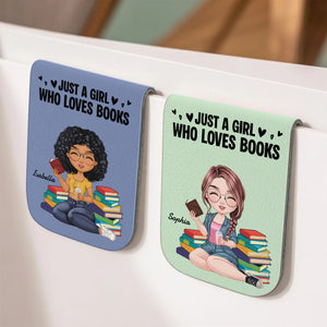 Just A Girl Who Love Books Personalized Magnetic Leather Bookmark gift for Book Lovers CH07 899524