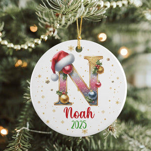 Custom Name With Alphabet Letter Ceramic Ornament For Christmas TH10 896311