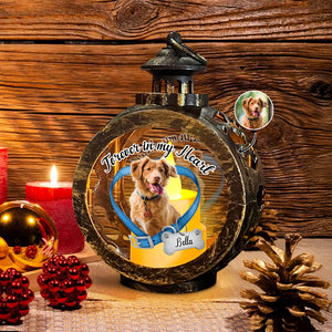 Custom Dog Photo Forever In My Heart Memorial Christmas Lantern HA75 897914