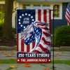 Custom Family Name Patriotic Horse Flag, 250 Years Strong Patriotic Garden Flag HA75 920128