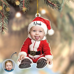 Custom Baby Santa Photo First Christmas Acrylic Ornament CH07 899028