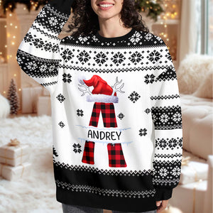 Custom Name Initial Letter Christmas Ugly Sweater Gift For Family CH07 899756