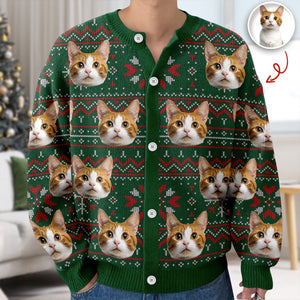 Custom Cat Photo Ugly Cardigan For Cat Lovers LM32 897131