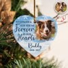 Custom Photo A Big Piece Of My Heart Lives In Heaven Heart Ceramic Ornament TH10 896407