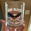 Patriotic 250th Anniversary God Bless America Eagle 1776–2026 Whiskey Glass HO82 900976