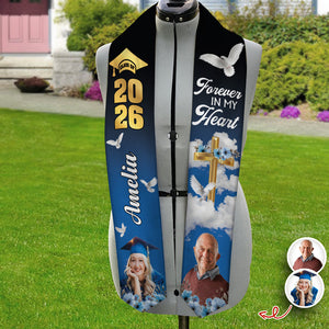 Custom Photo In Loving Memory Family - Class Of 2026 Graduation Stoles Keepsake LM32 897691