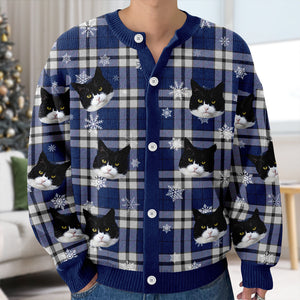 Custom Photo Christmas Ugly Cardigan Gift For Cat Lover CH07 899834