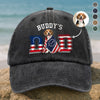 Custom Photo Dog Cat Dad With US 250 Washed Denim Baseball Cap HO82 901268