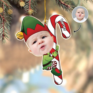 Custom Photo Baby Elf Personalized Christmas Acrylic Ornament HA75 898250