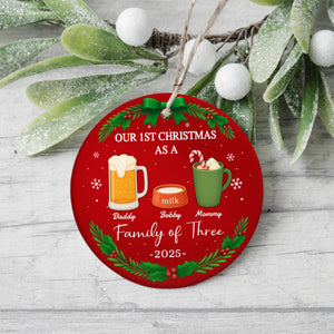 Our First Christmas As A Family Personalized Christmas Ceramic Ornament HA75 897800