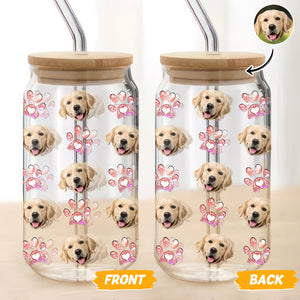 Custom Photo Dog Cat Pet Glass Can With Lid For Dog Cat Lovers HA75 898488