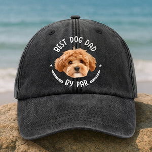 Custom Photo Best Dog Dad, Cat Dad By Par Washed Denim Baseball Cap HA75 892482