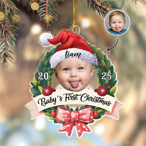 Custom Photo Baby's First Christmas Acrylic Ornament New Born Gift HA75 897484