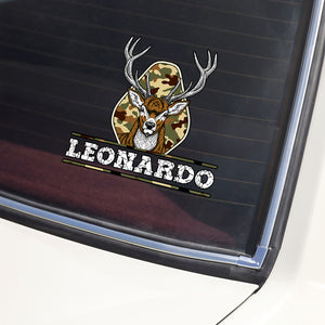 Custom Name Vintage Camo Deer Hunting Car Window Decal Sticker LM32 897297