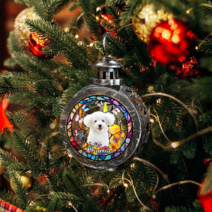 Custom Dog Photo With Flower Memorial Candlelight Lantern Ornament HO82 900224