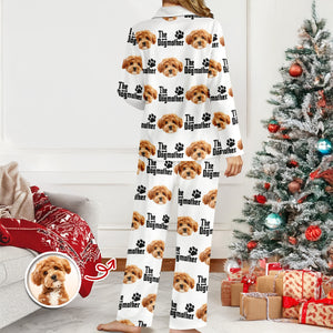 Custom Puppy Photo The Dog Father with Pawprints Design - Personalized Pajamas LM32 895753