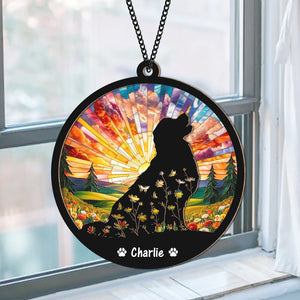 Custom Floral Dog Memorial Suncatcher Gift For Dog Lovers TH10 894307