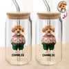 Custom Photo Dog Cat Xmas Clothes Christmas Glass Can With Lid For Dog Cat Lovers CH07 899140