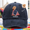 Custom Photo Dog Cat With US 250 Washed Denim Baseball Cap HO82 901260